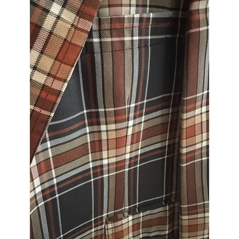 Vintage 70s Johnny Carson Plaid Blazer Sport Coat - Fit Small